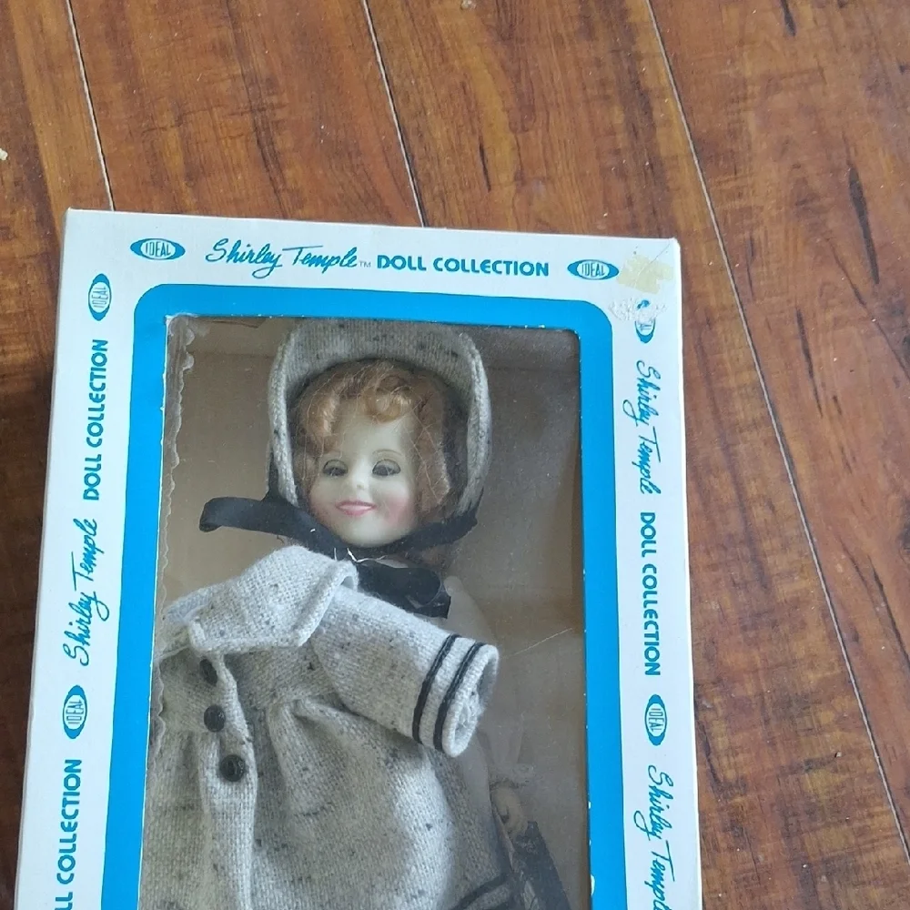 Vintage Shirley Temple Doll in Gray Outfit